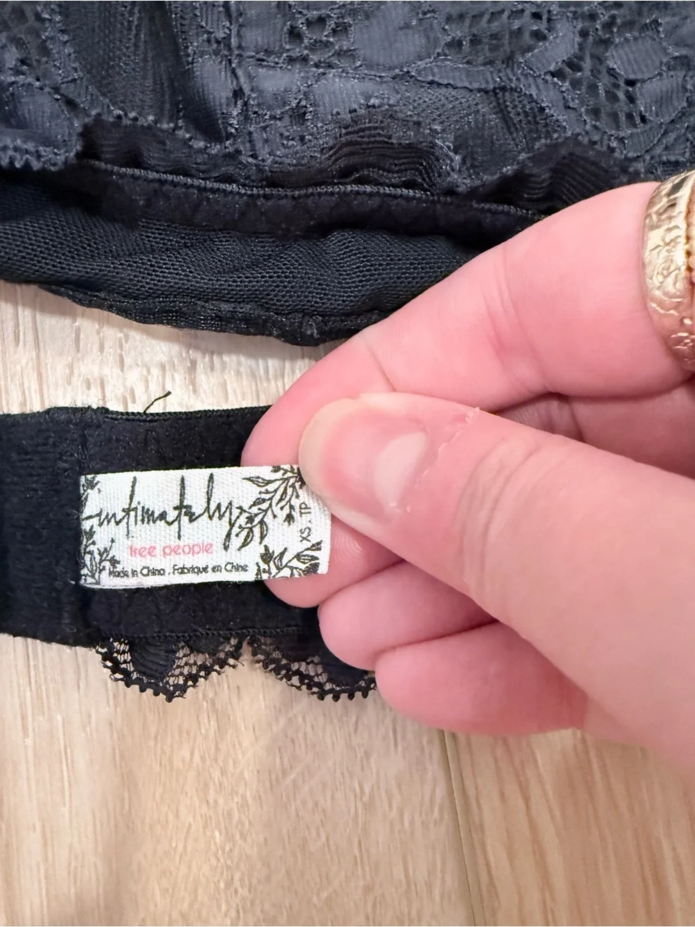 Free People Black Lace Halter Bralette